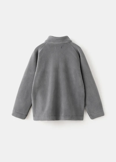 Polar fleece sweatshirt with a perkins neck