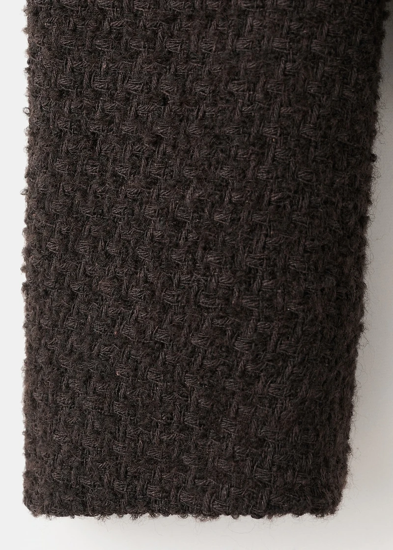 Tweed jacket with frayed ends