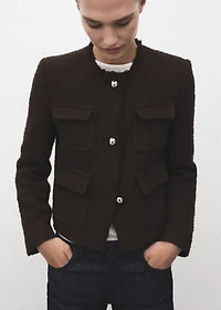 Tweed jacket with frayed ends