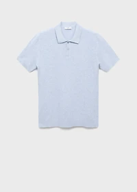 Structured knitted slim-fit polo shirt