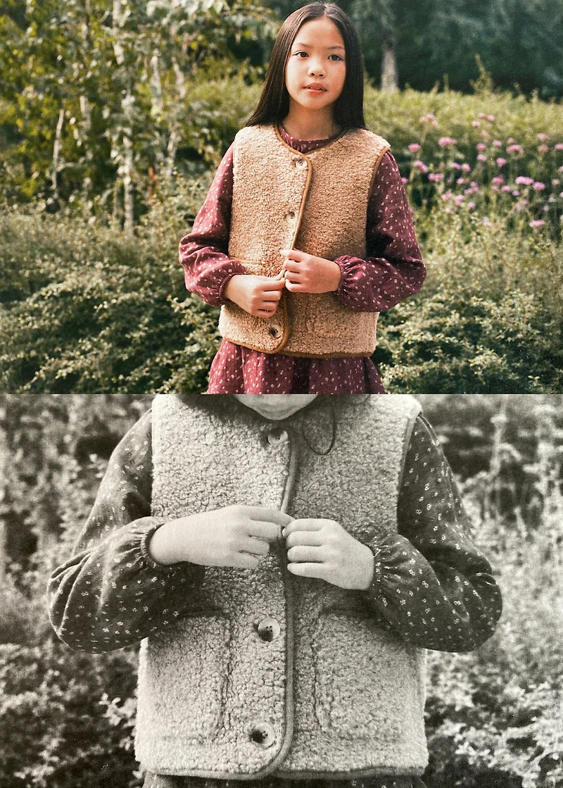 Shearling-effect vest