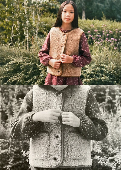 Shearling-effect vest