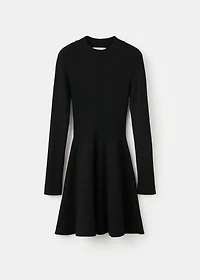 Ribbed knitted A-line dress