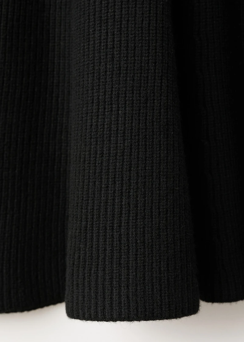 Ribbed knitted A-line dress