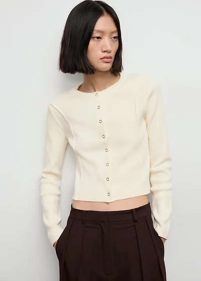 Ribbed knitted cardigan