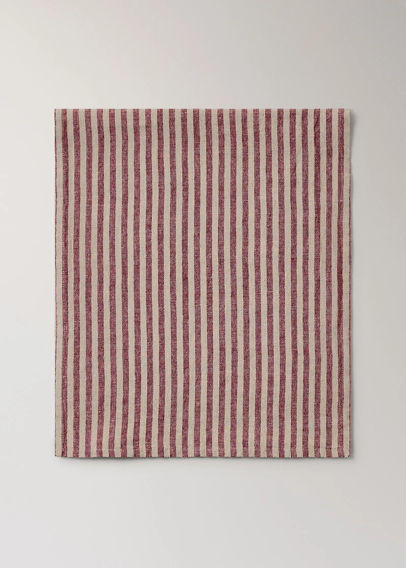 100% linen striped table runner
