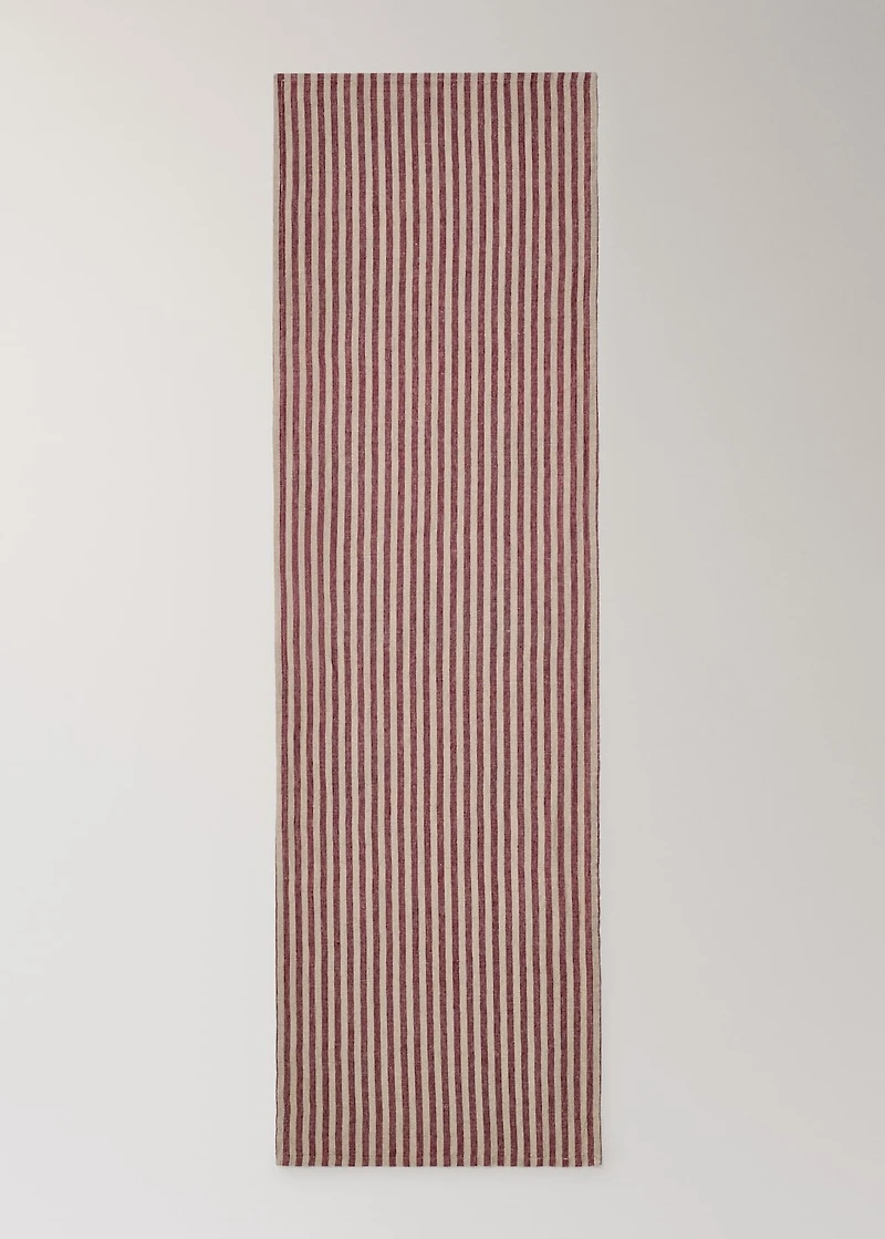 100% linen striped table runner