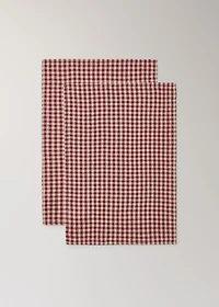 Linen gingham check kitchen towels