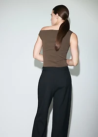 Asymmetrical top with rhinestones