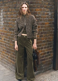 Speckled zip-up cardigan