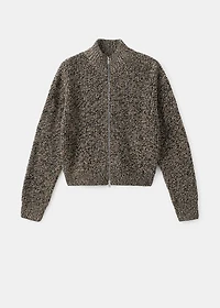 Speckled zip-up cardigan