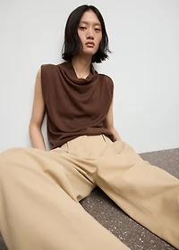 Draped neck top