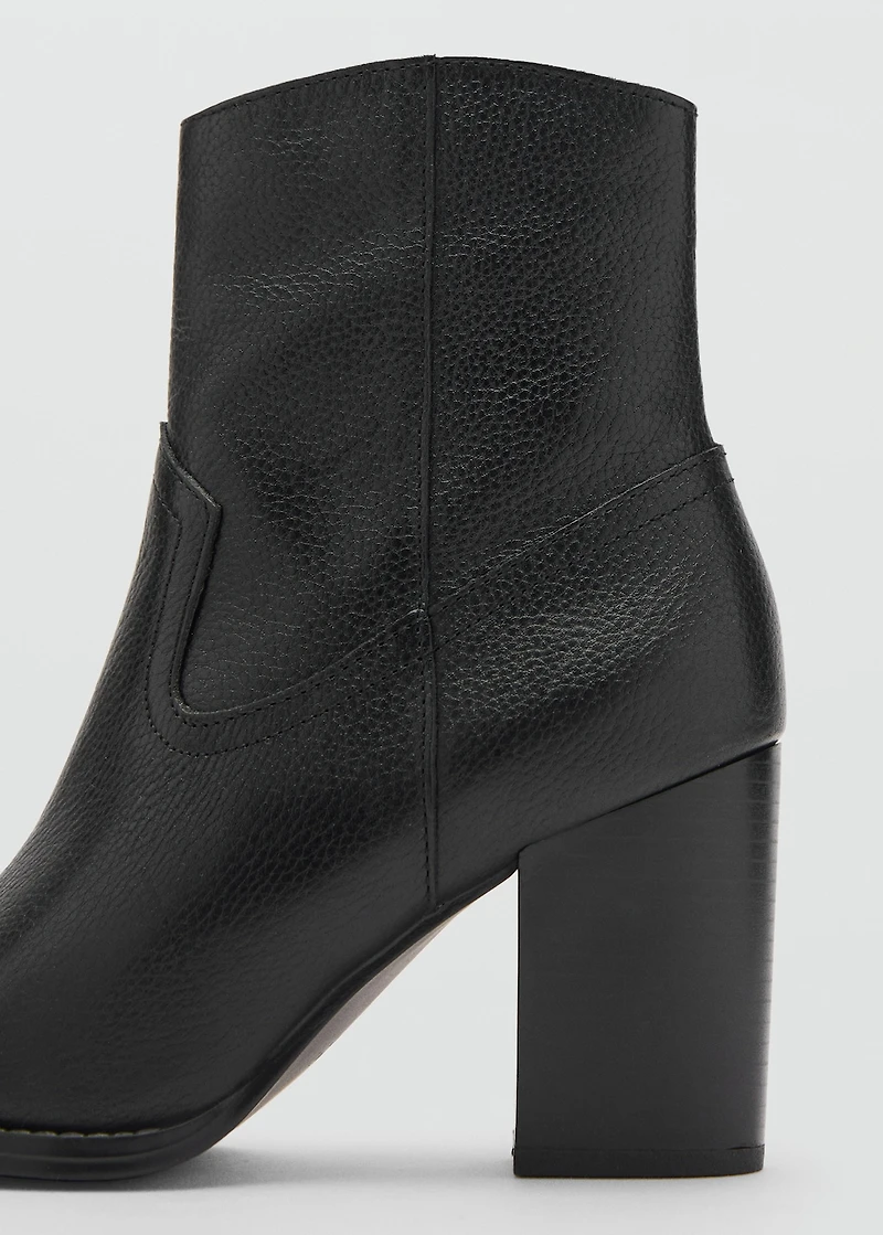 Leather pointed ankle boots