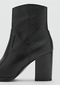 Leather pointed ankle boots