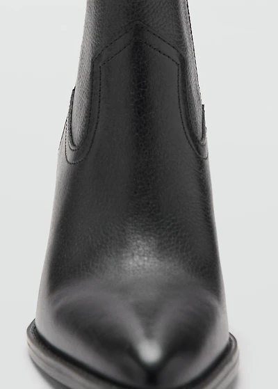 Leather pointed ankle boots