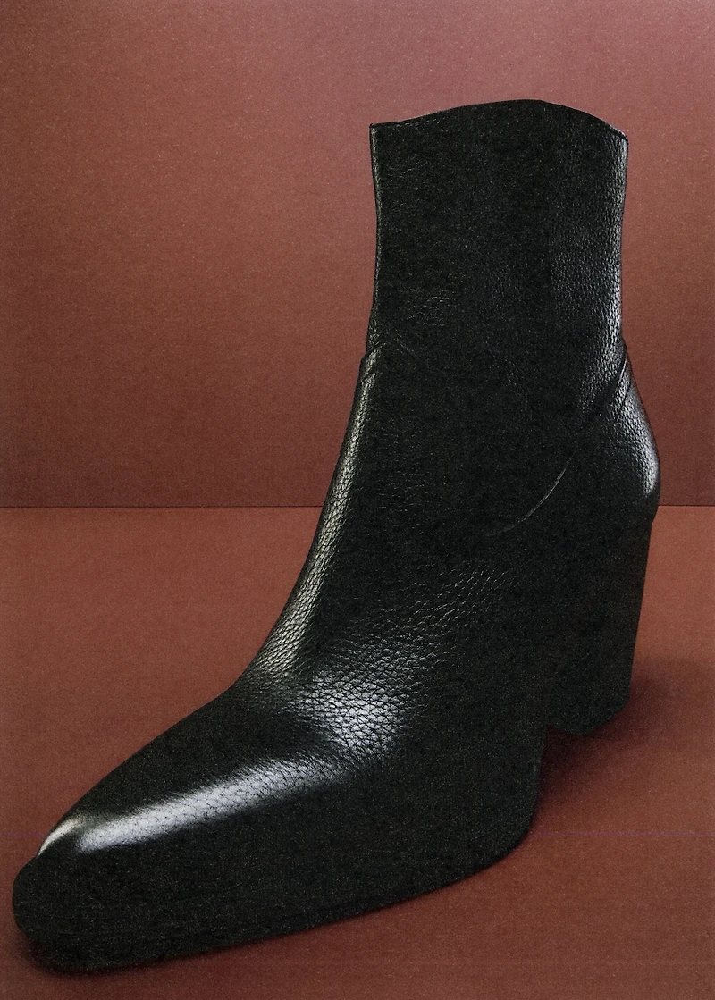 Leather pointed ankle boots