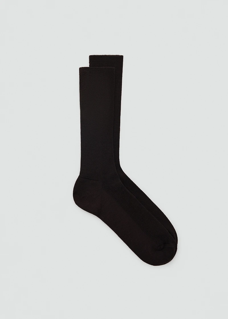 Ribbed cotton socks