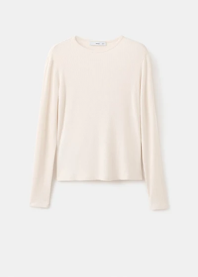 Ribbed long-sleeved t-shirt