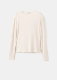 Ribbed long-sleeved t-shirt
