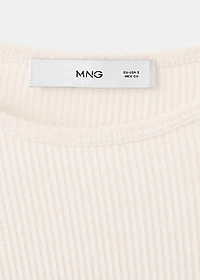 Ribbed long-sleeved t-shirt