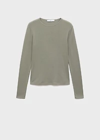 Ribbed long-sleeved t-shirt