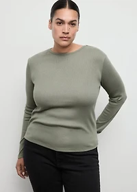 Ribbed long-sleeved t-shirt