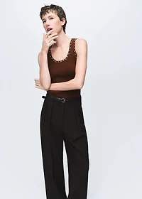 Knitted top with studs