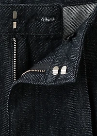 Wide-leg pleated denim trousers