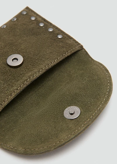 Studded leather purse