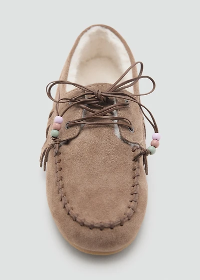Shearling leather moccasins