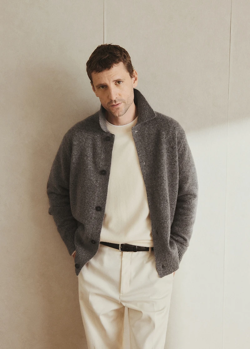 Knitted wool blend cardigan