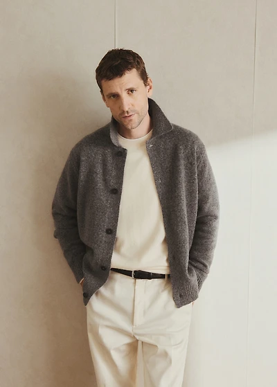 Knitted wool blend cardigan