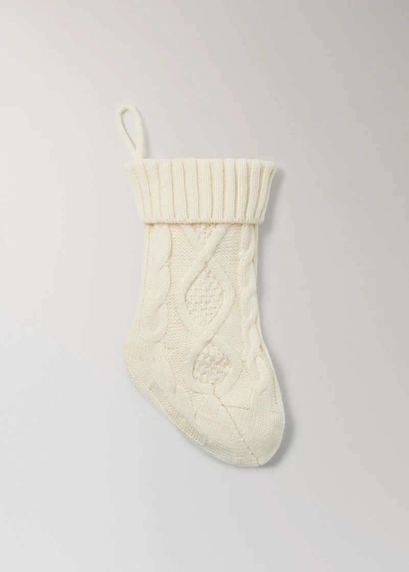 Cable-knit Christmas stocking