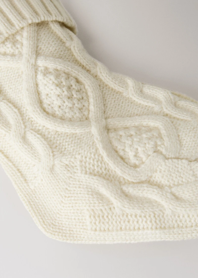 Cable-knit Christmas stocking
