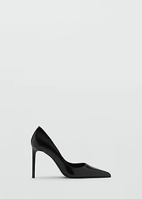 Pointed-toe leather heeled shoes