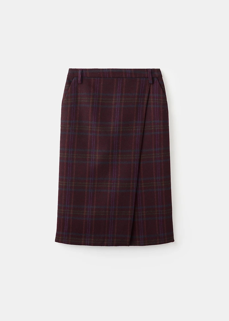 Check wrap skirt