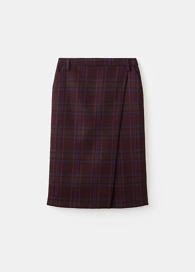 Check wrap skirt