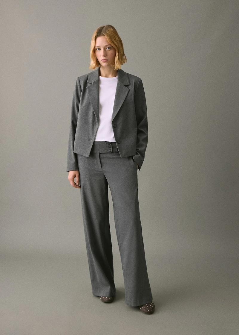 Straight-fit suit pants