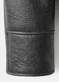 Faux-leather jacket with shearling collar