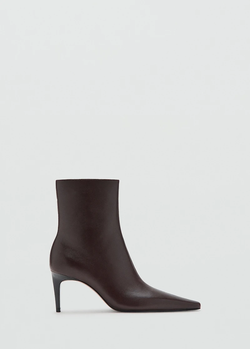 Leather pointed ankle boots