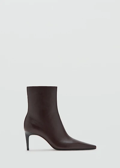 Leather pointed ankle boots