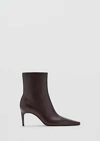 Leather pointed ankle boots