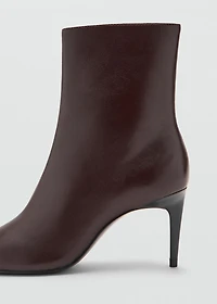 Leather pointed ankle boots