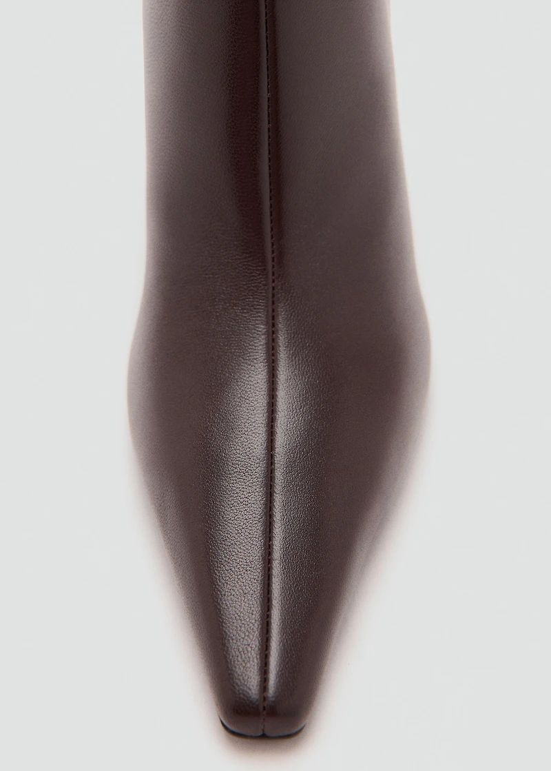 Leather pointed ankle boots