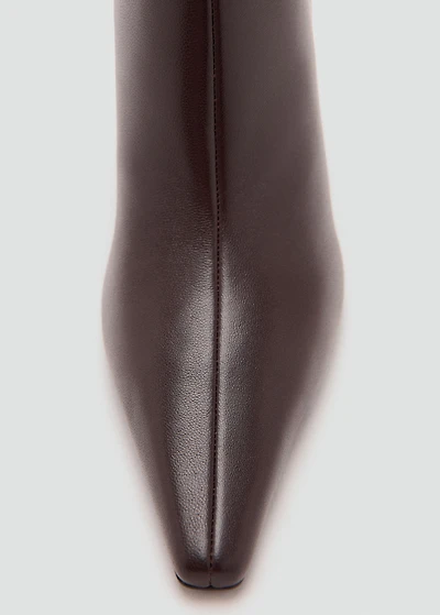 Leather pointed ankle boots