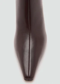 Leather pointed ankle boots