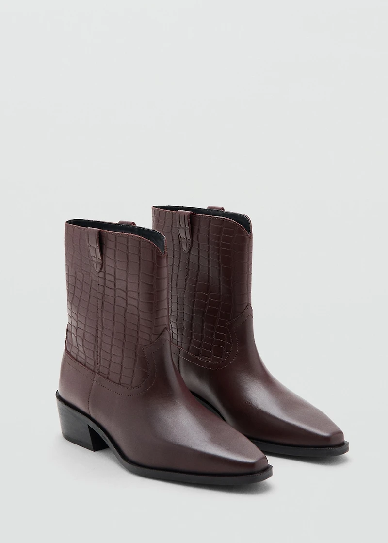 Leather heeled boots