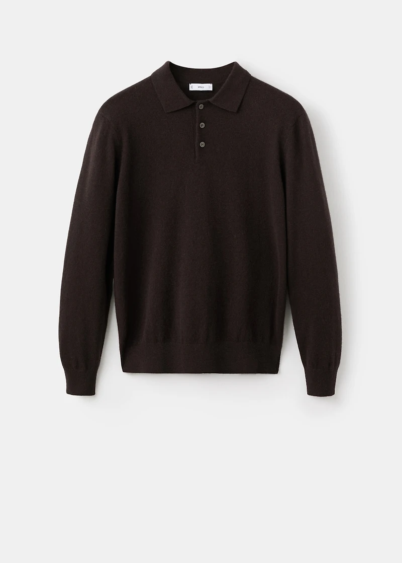 100% cashmere polo sweater