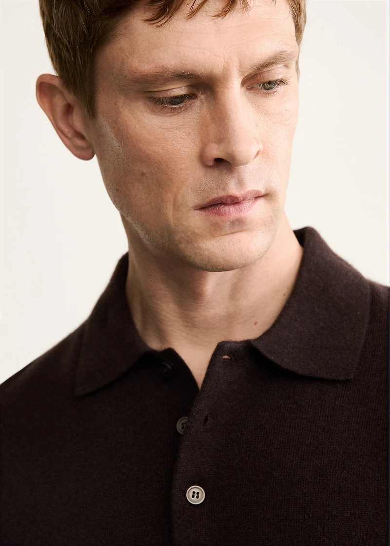 100% cashmere polo sweater