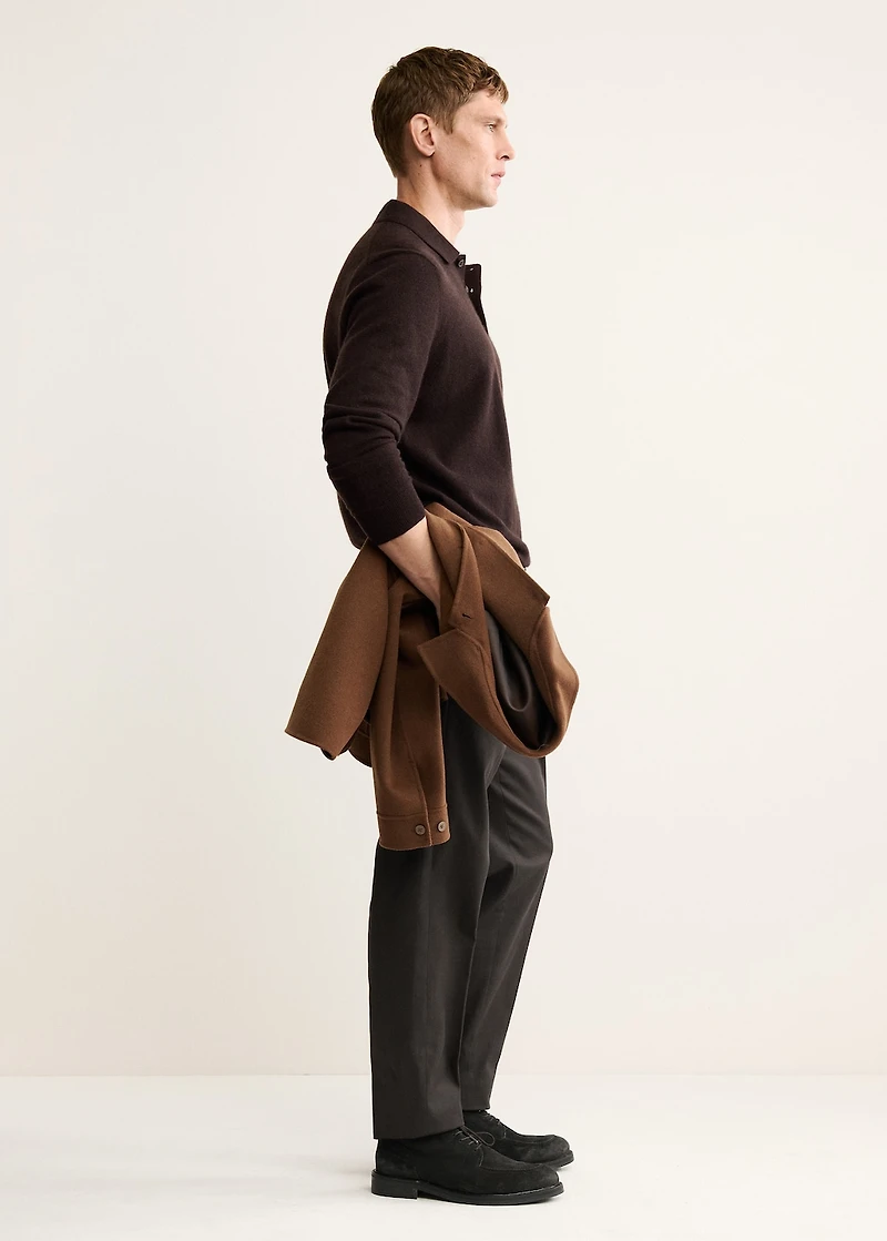 100% cashmere polo sweater